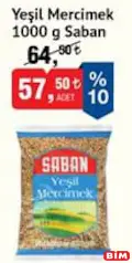 SABAN YEŞİL MERCİMEK 1000 G SABAN YEŞİL MERCİMEK 1000 G
